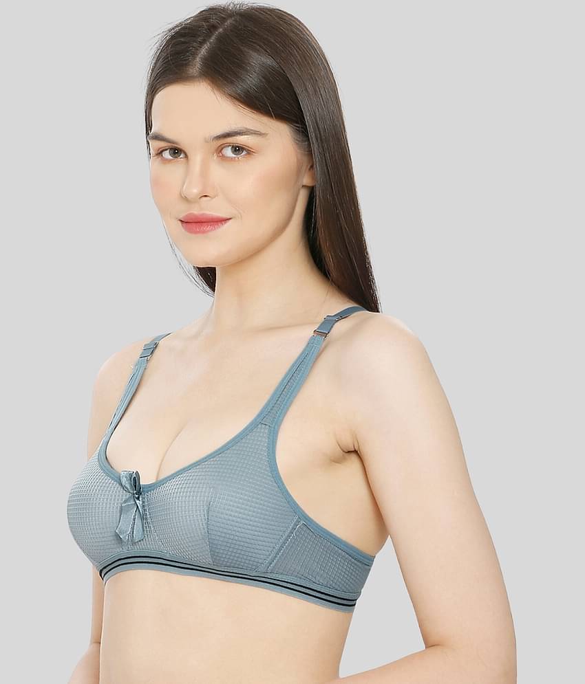 ILRASO Cotton Blend Lightly Padded Women's Plunge Bra ( Black )