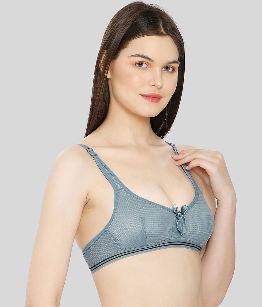 ILRASO Cotton Blend Lightly Padded Women's Plunge Bra ( Black )