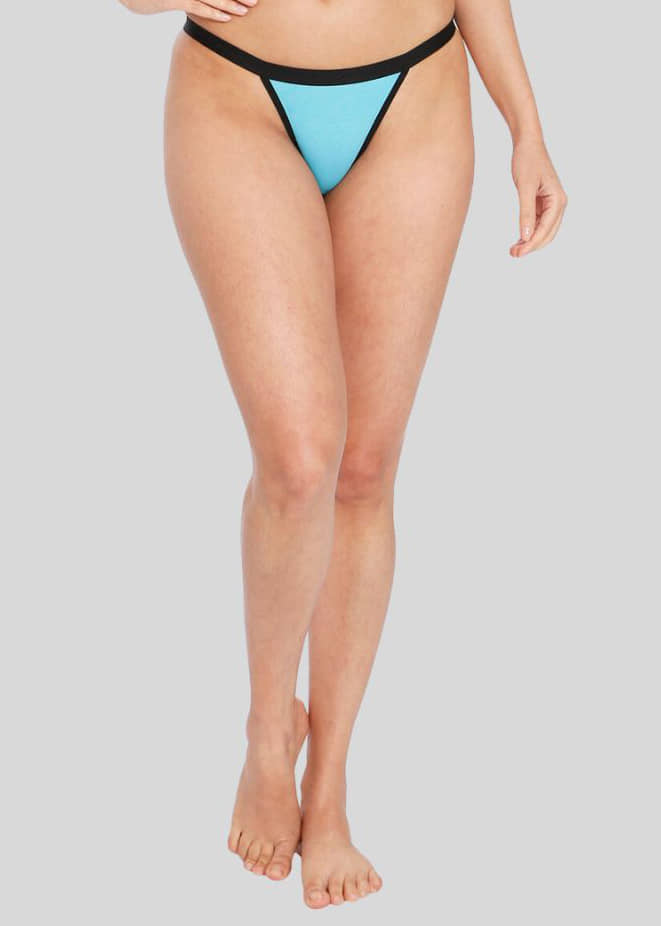 ILRASO Cotton Lycra Solid Women's Cheekies ( Blue )