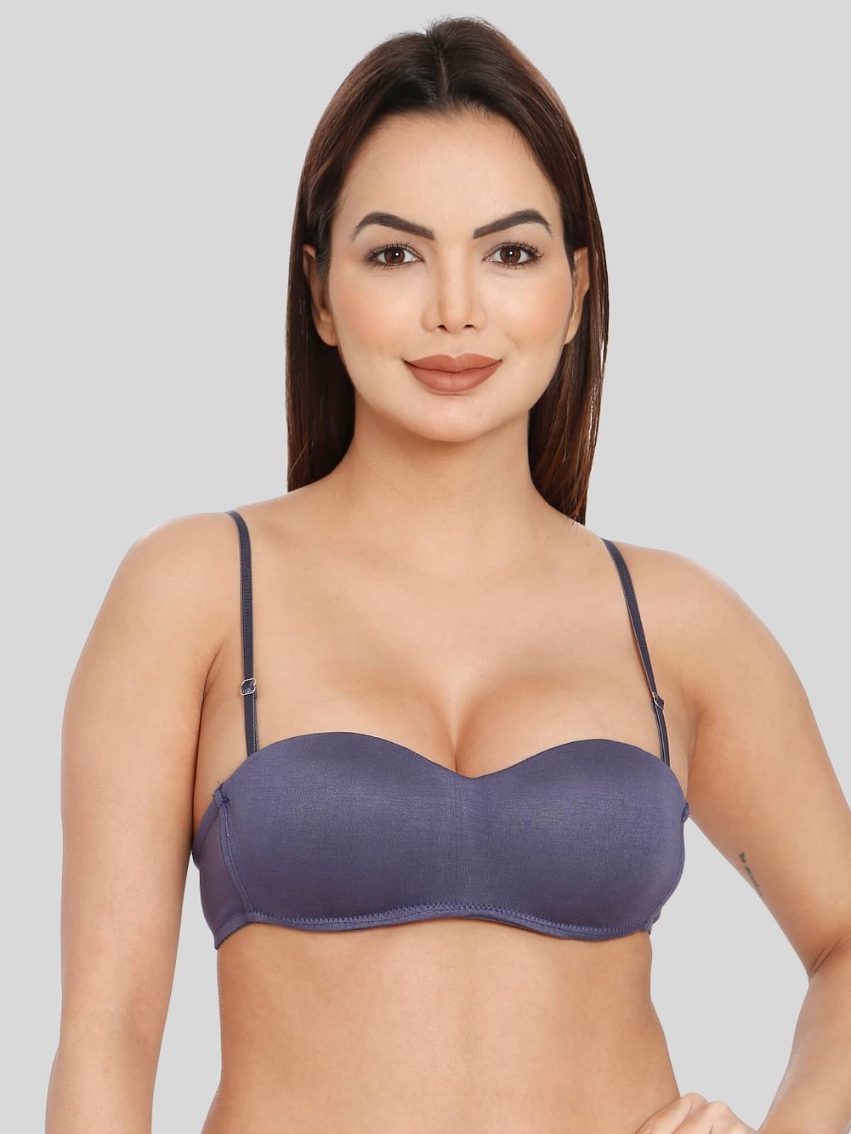 ILRASO Polyester Lightly Padded Women's Balconette Bra ( Blue ) ILRASO Polyester Lightly Padded Women's Balconette Bra ( Blue )
