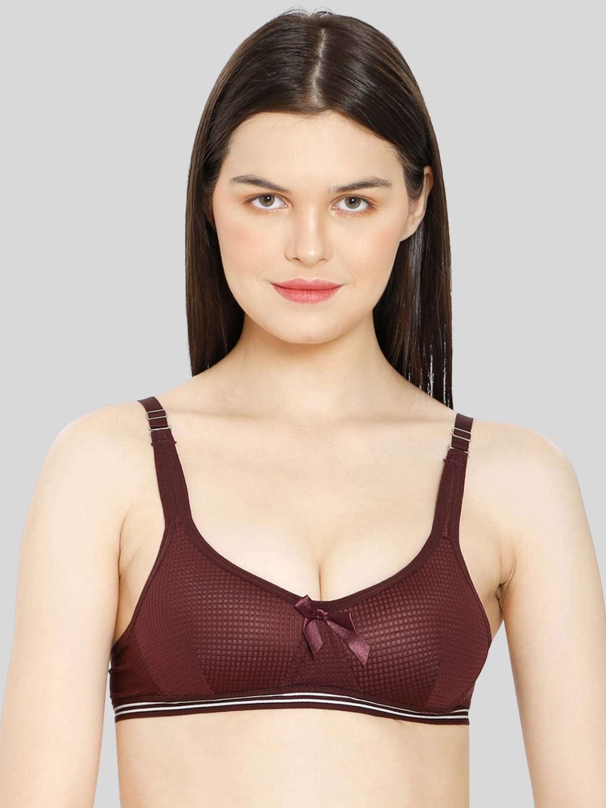    			ILRASO Cotton Blend Lightly Padded Women's Plunge Bra ( Maroon )