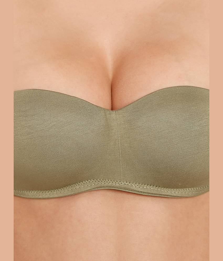 ILRASO Polyester Lightly Padded Women's Balconette Bra ( Olive )