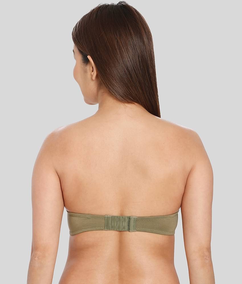 ILRASO Polyester Lightly Padded Women's Balconette Bra ( Olive )