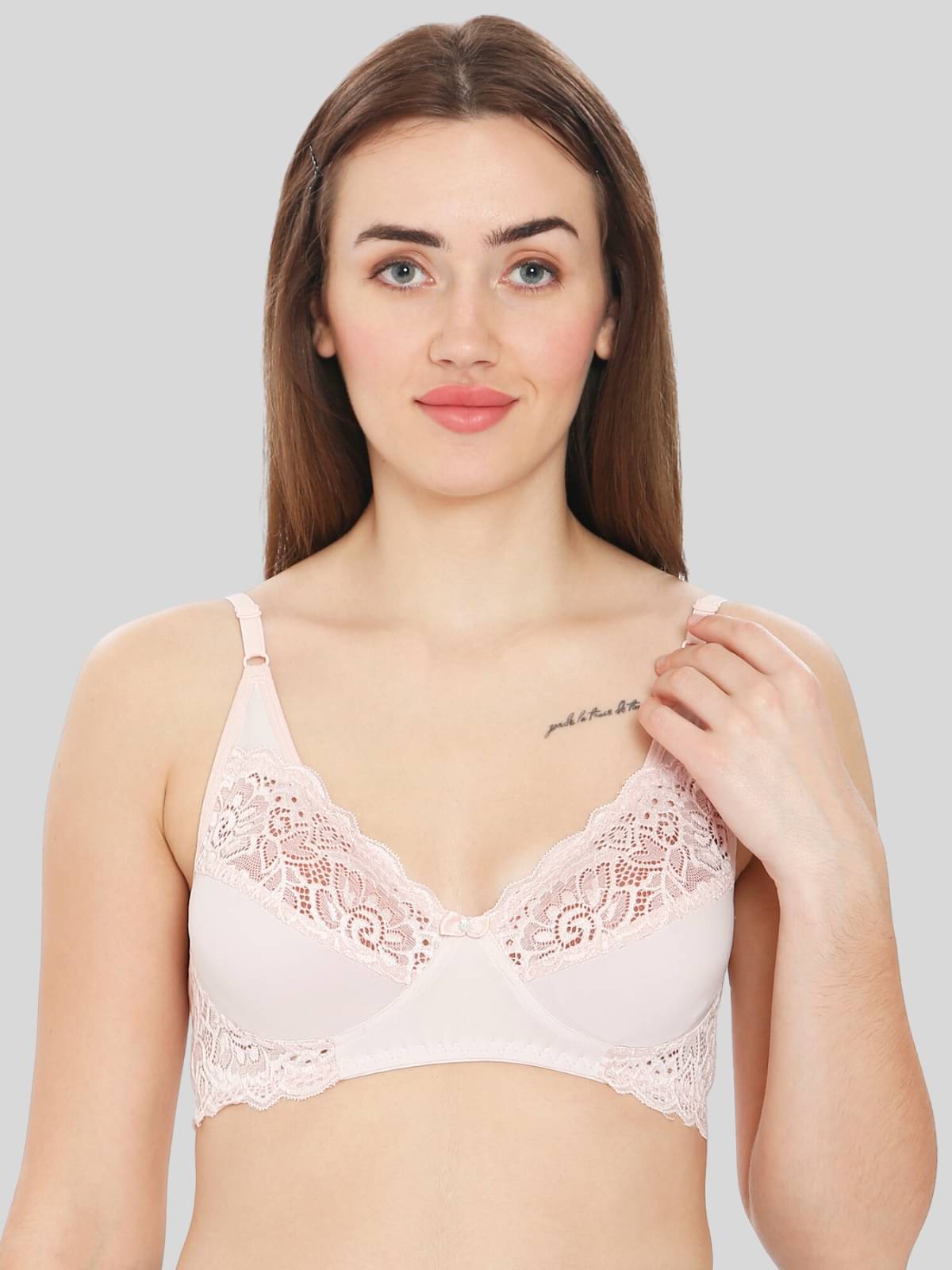 ILRASO Lace Non Padded Women's T-Shirt Bra ( Pink )     			ILRASO Lace Non Padded Women's T-Shirt Bra ( Pink )