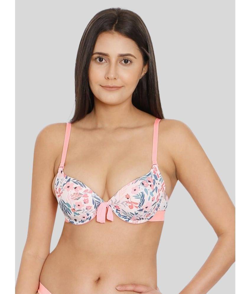 ILRASO Nylon Lightly Padded Women's Push Up Bra ( Pink ) ILRASO Nylon Lightly Padded Women's Push Up Bra ( Pink )
