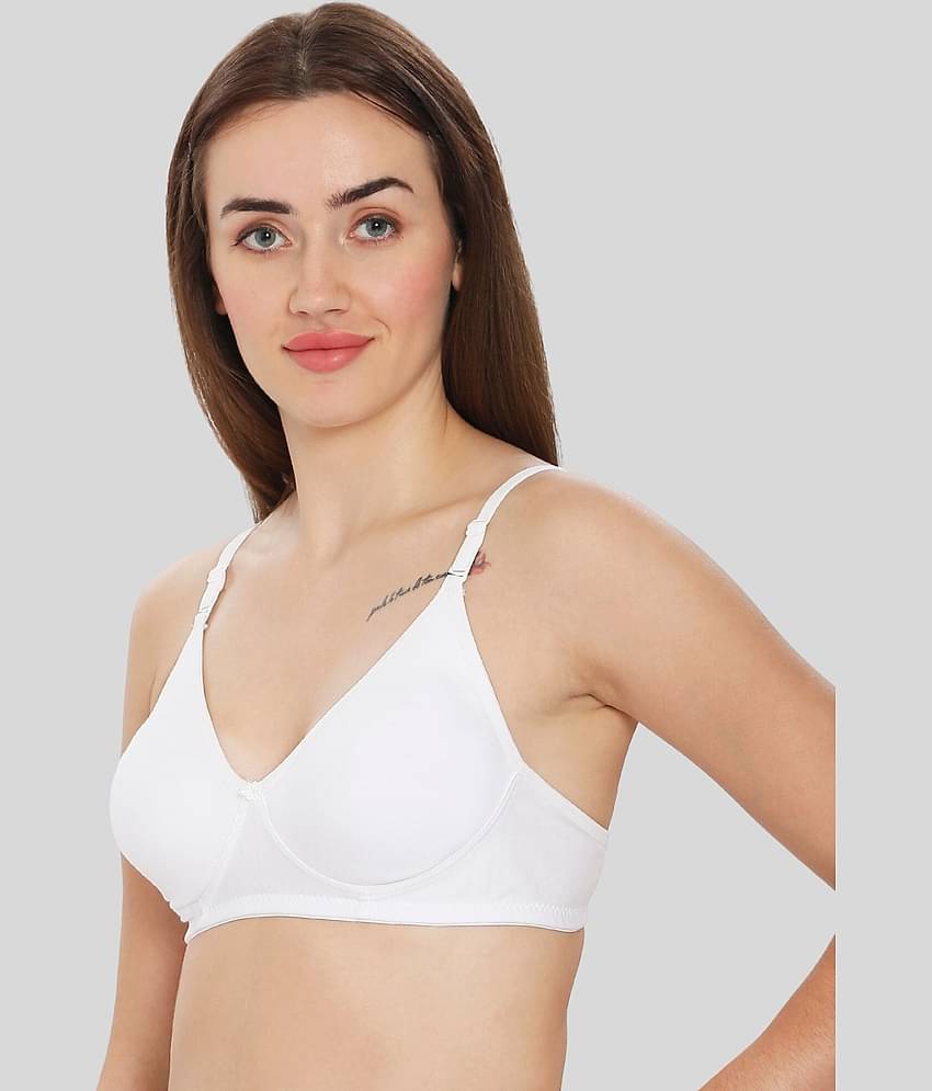 ILRASO Cotton Non Padded Women's T-Shirt Bra ( White )