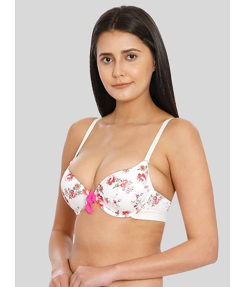 ILRASO Nylon Lightly Padded Women's Push Up Bra ( Pink )