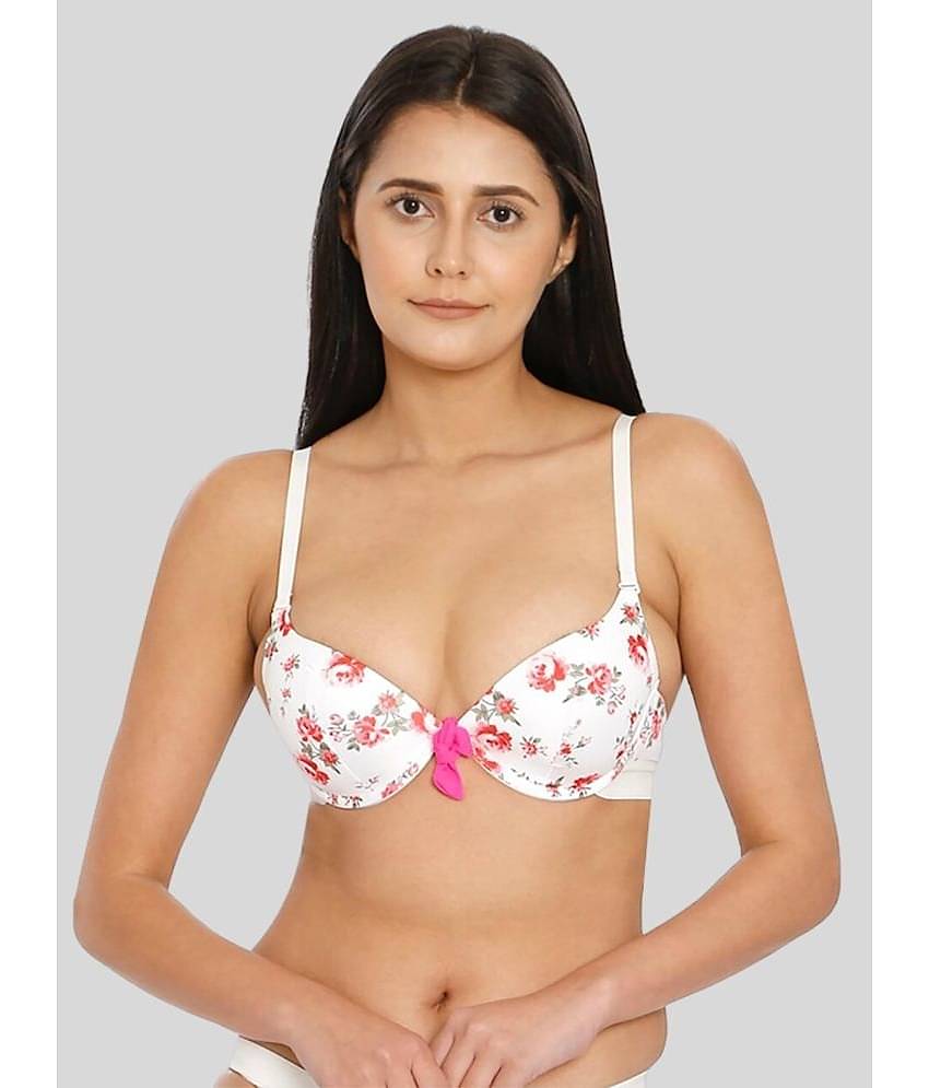 ILRASO Nylon Lightly Padded Women's Push Up Bra ( Pink )