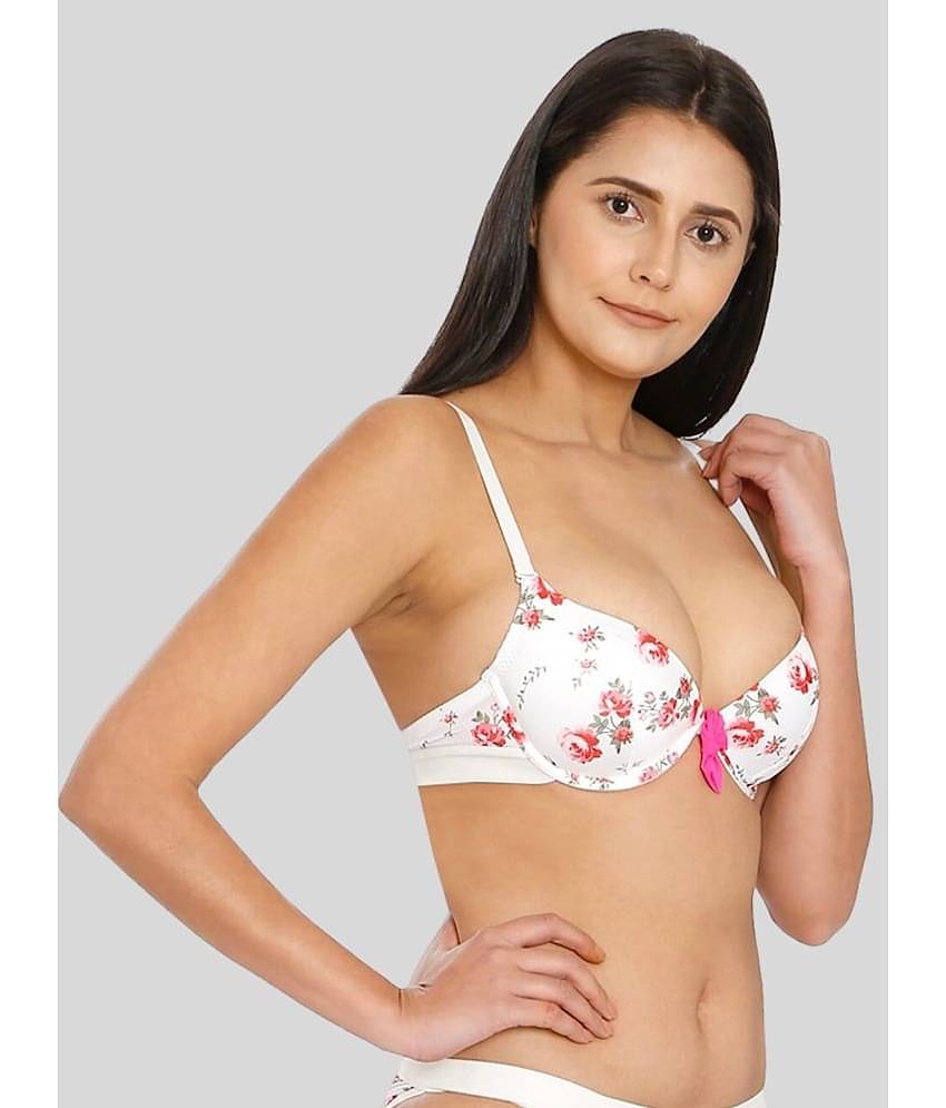 ILRASO Nylon Lightly Padded Women's Push Up Bra ( Pink )