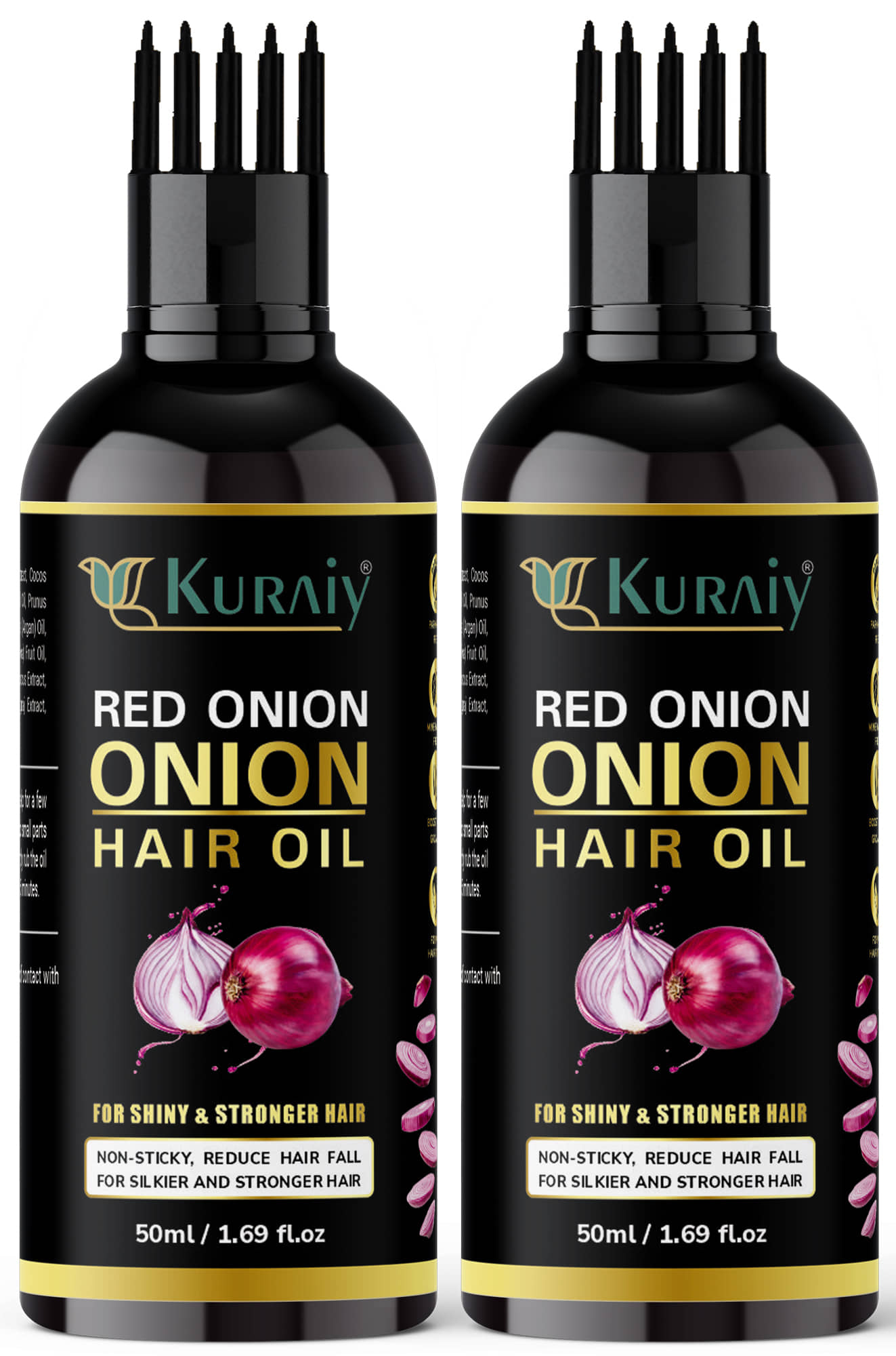 KURAIY ONION All Type of Hair Problem Herbal Anti Dandruff Hair Oil 50 ML Hair Oil PACK OF 2