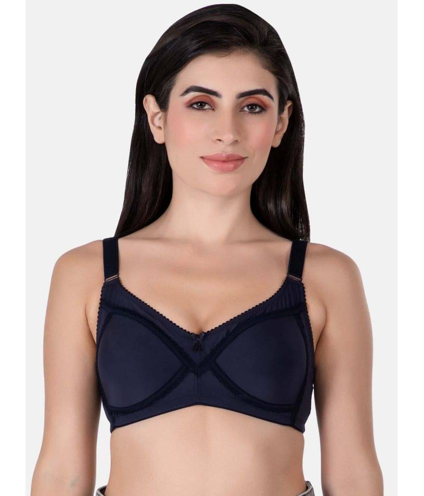 LACYLUXE Nylon Lightly Padded Women's Everyday Bra ( Navy Blue ) LACYLUXE Nylon Lightly Padded Women's Everyday Bra ( Navy Blue )