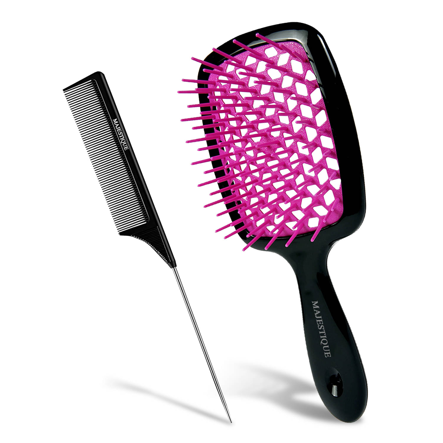 Majestique Ultra-Soft Large Detangler Brush - Glides Through Tangles with Ease - Color May Vary     			Majestique Ultra-Soft Large Detangler Brush - Glides Through Tangles with Ease - Color May Vary