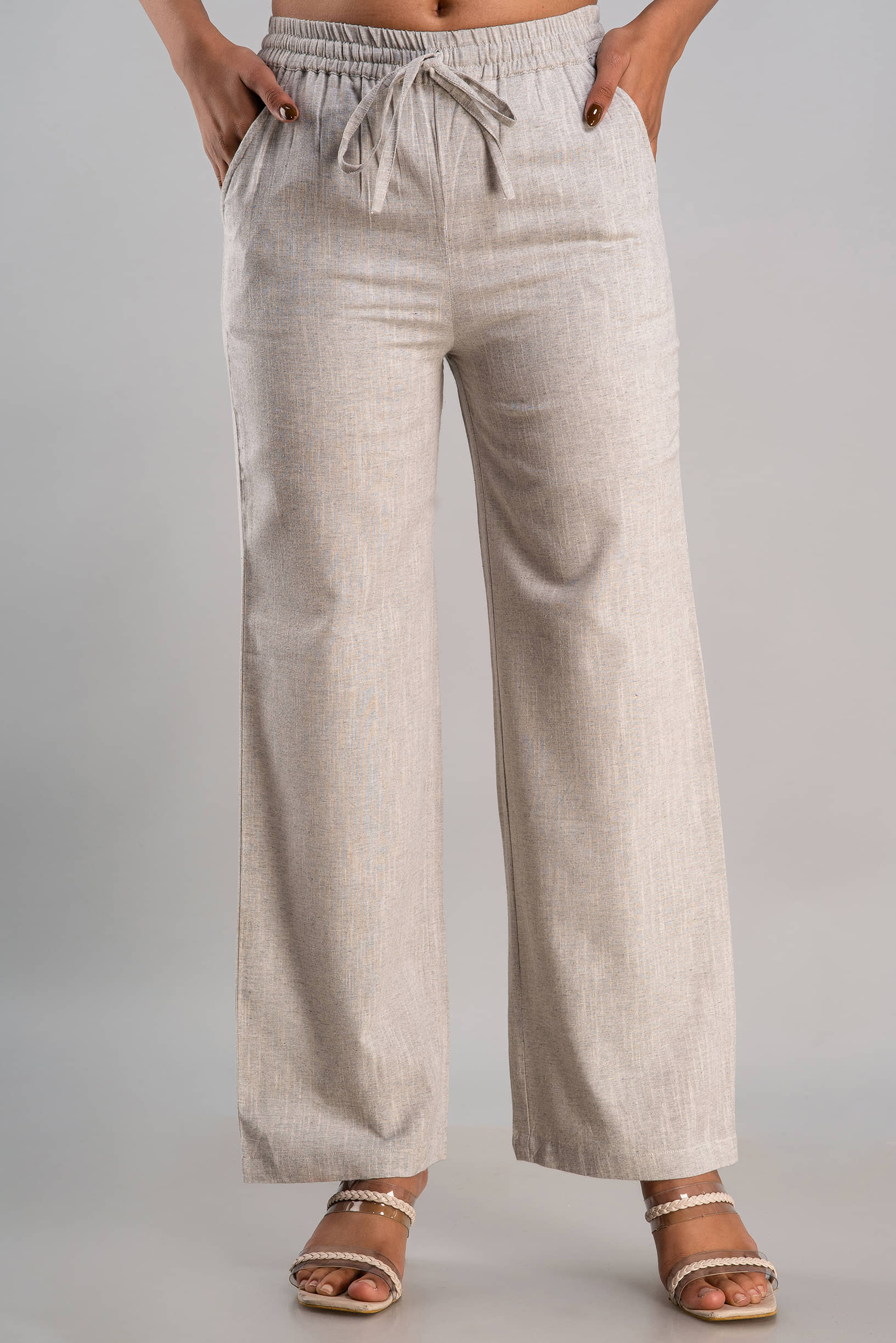 MAUKA - Silver Rayon Women's Palazzo ( Pack of 1 )