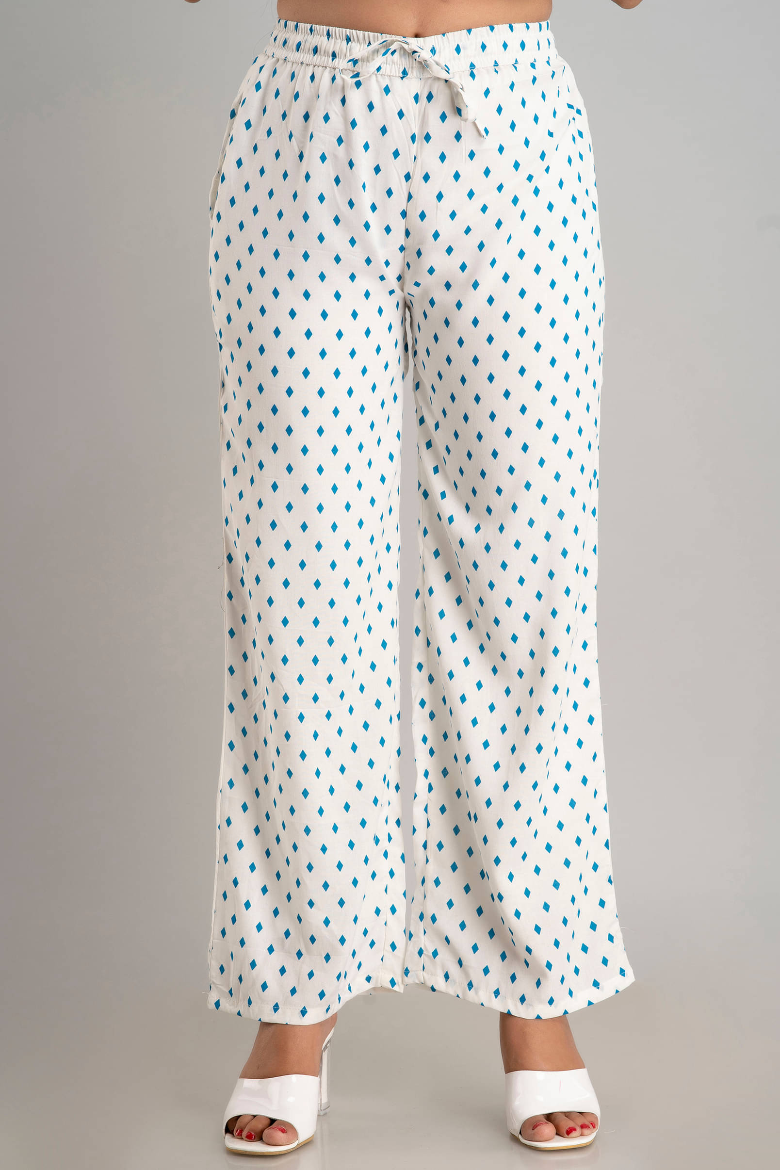     			MAUKA - White Rayon Women's Palazzo ( Pack of 1 )