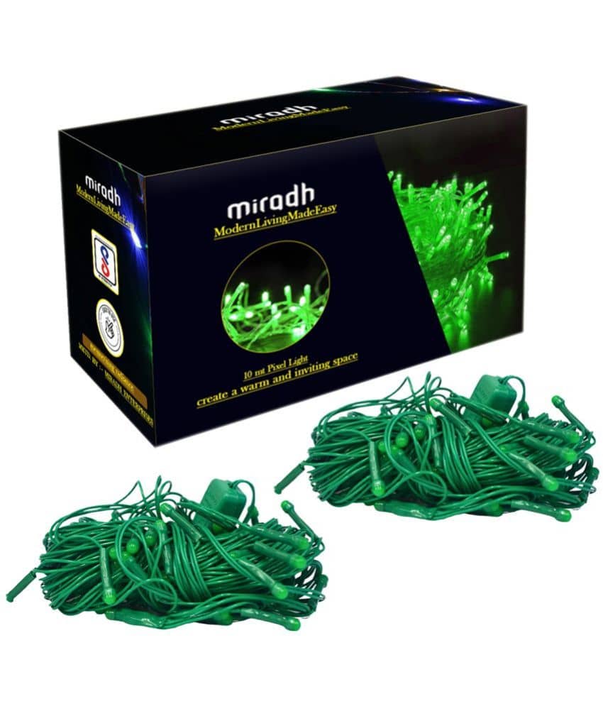 MIRADH - Green 10Mtr String Light (Pack of 2)