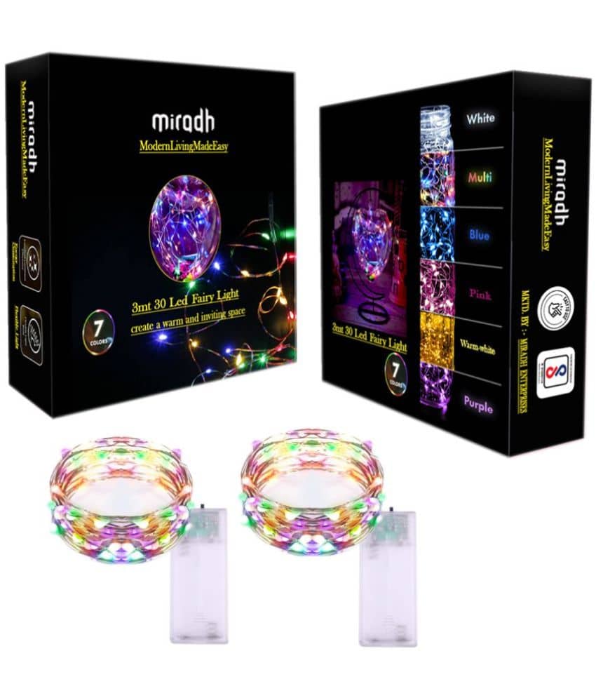 MIRADH - Multicolor 3Mtr String Light ( Pack of 2 )