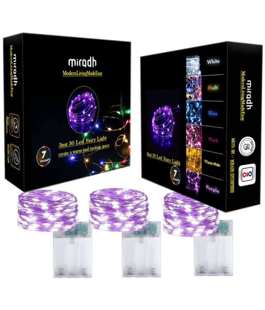 MIRADH - Purple 3Mtr String Light ( Pack of 2 )