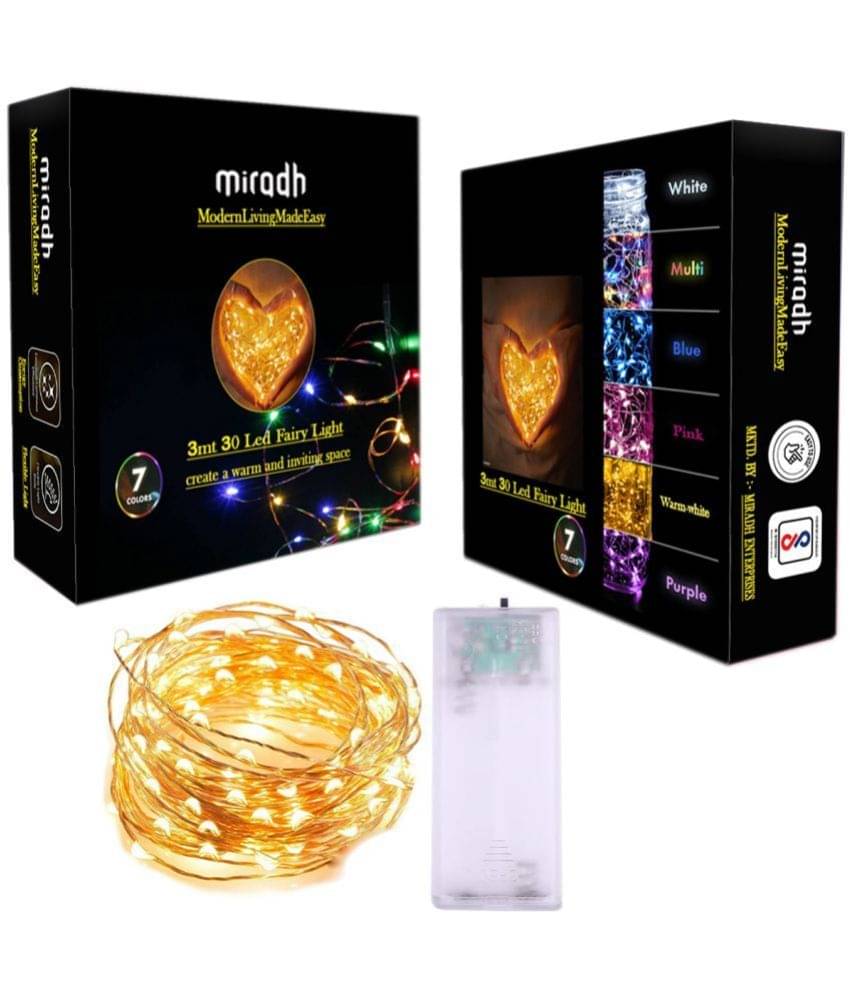     			MIRADH - Yellow 3Mtr String Light ( Pack of 1 )
