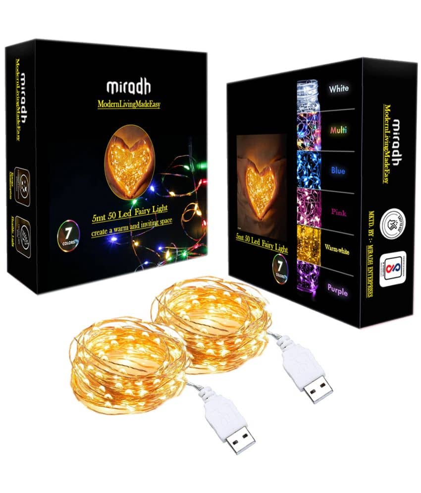 MIRADH - White 5Mtr String Light ( Pack of 1 )