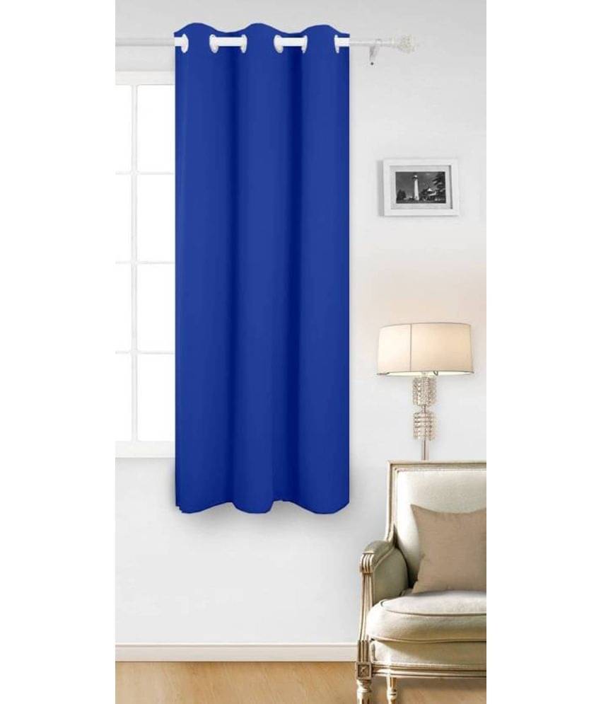 N2C Home Solid Semi-Transparent Eyelet Curtain 5 ft ( Pack of 1 ) - Blue N2C Home Solid Semi-Transparent Eyelet Curtain 5 ft ( Pack of 1 ) - Blue