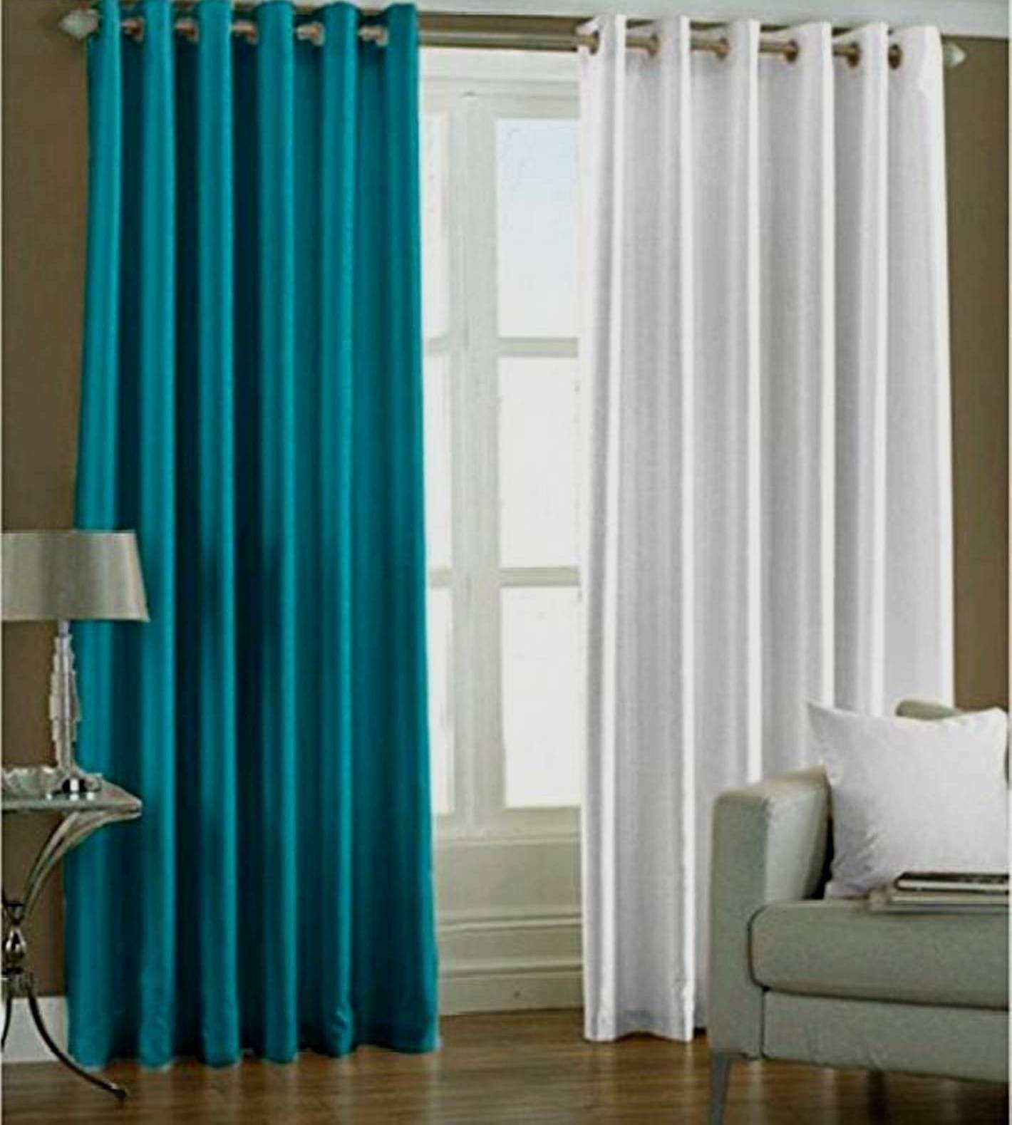 N2C Home Solid Semi-Transparent Eyelet Curtain 7 ft ( Pack of 2 ) - Multicolor     			N2C Home Solid Semi-Transparent Eyelet Curtain 7 ft ( Pack of 2 ) - Multicolor