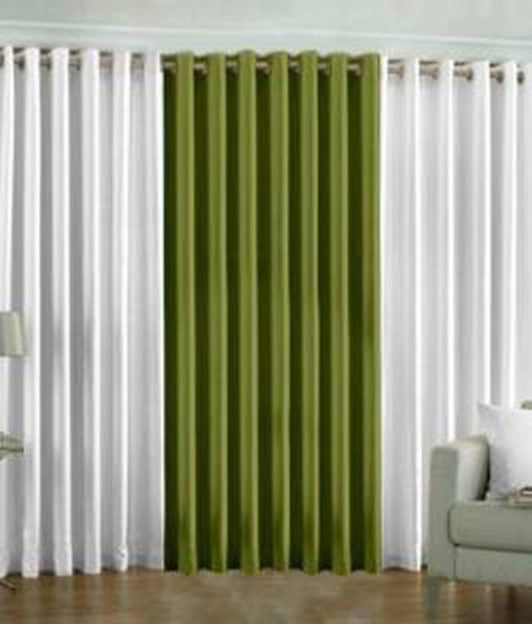 N2C Home Solid Semi-Transparent Eyelet Curtain 5 ft ( Pack of 3 ) - Multicolor N2C Home Solid Semi-Transparent Eyelet Curtain 5 ft ( Pack of 3 ) - Multicolor