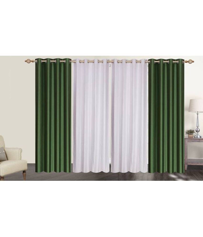 N2C Home Solid Semi-Transparent Eyelet Curtain 7 ft ( Pack of 4 ) - Multicolor     			N2C Home Solid Semi-Transparent Eyelet Curtain 7 ft ( Pack of 4 ) - Multicolor