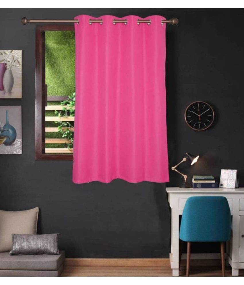 N2C Home Solid Semi-Transparent Eyelet Curtain 5 ft ( Pack of 1 ) - Pink N2C Home Solid Semi-Transparent Eyelet Curtain 5 ft ( Pack of 1 ) - Pink