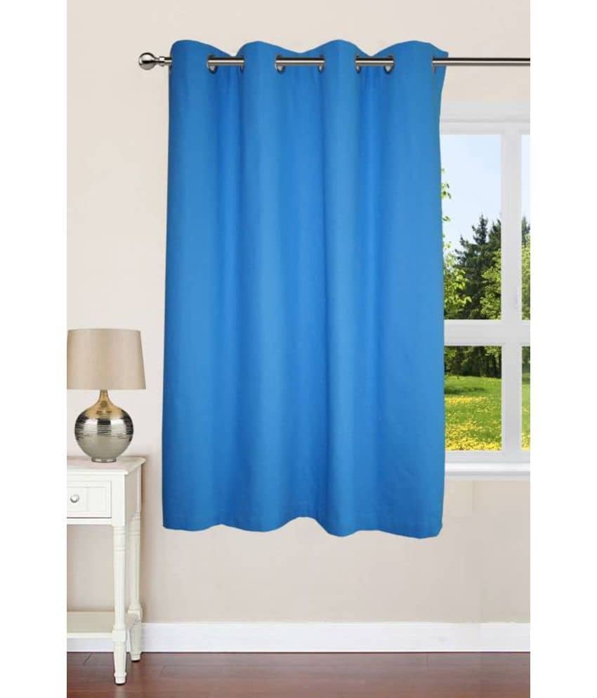 N2C Home Solid Semi-Transparent Eyelet Curtain 5 ft ( Pack of 1 ) - Teal