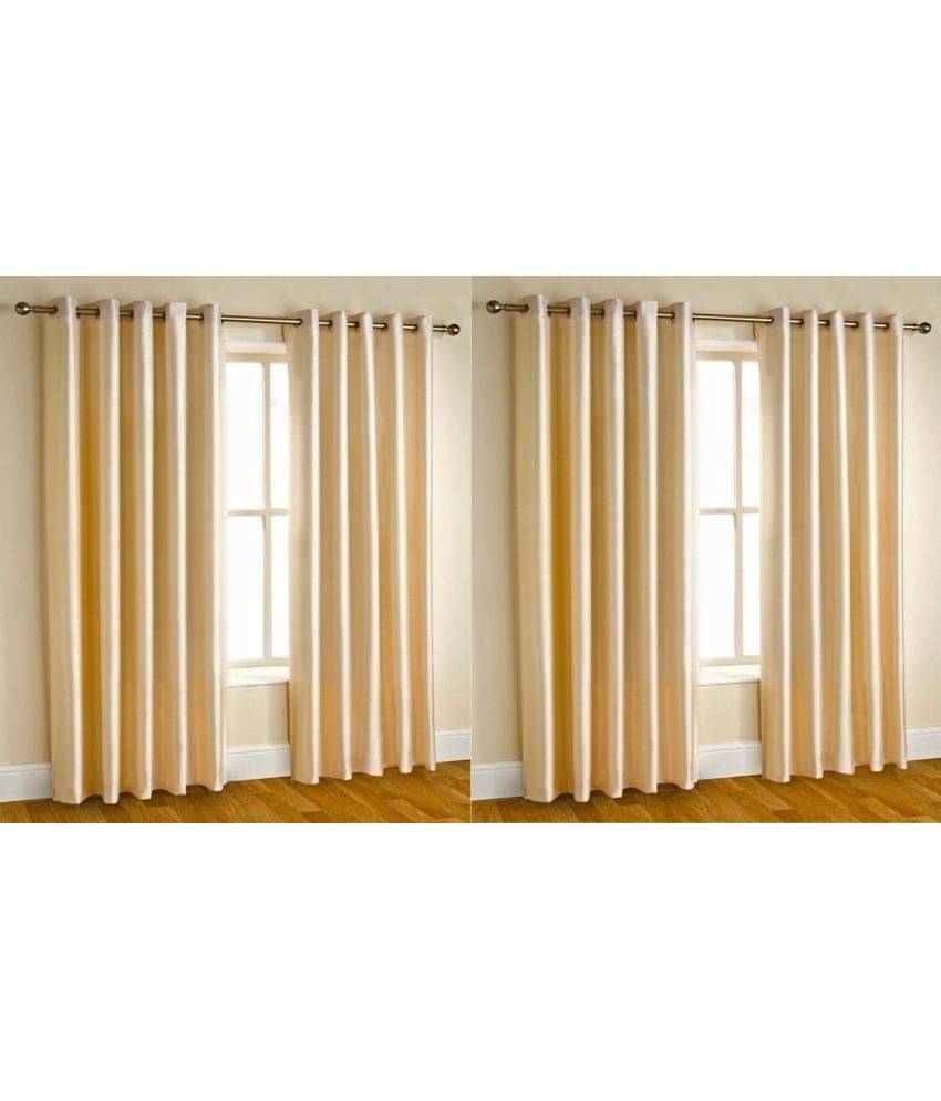     			N2C Home Solid Semi-Transparent Eyelet Curtain 5 ft ( Pack of 4 ) - Silver