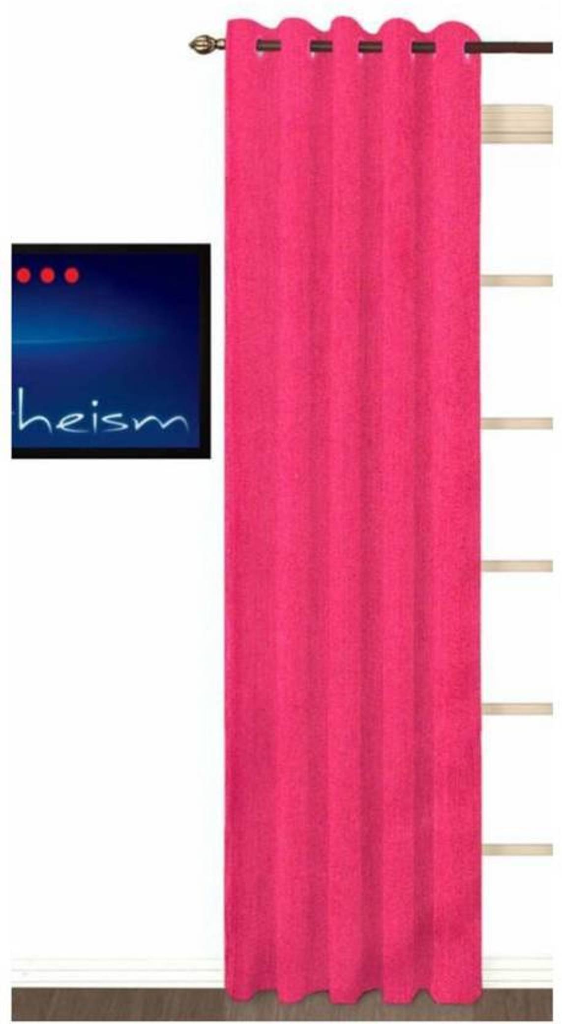 N2C Home Solid Semi-Transparent Eyelet Curtain 7 ft ( Pack of 1 ) - Pink N2C Home Solid Semi-Transparent Eyelet Curtain 7 ft ( Pack of 1 ) - Pink