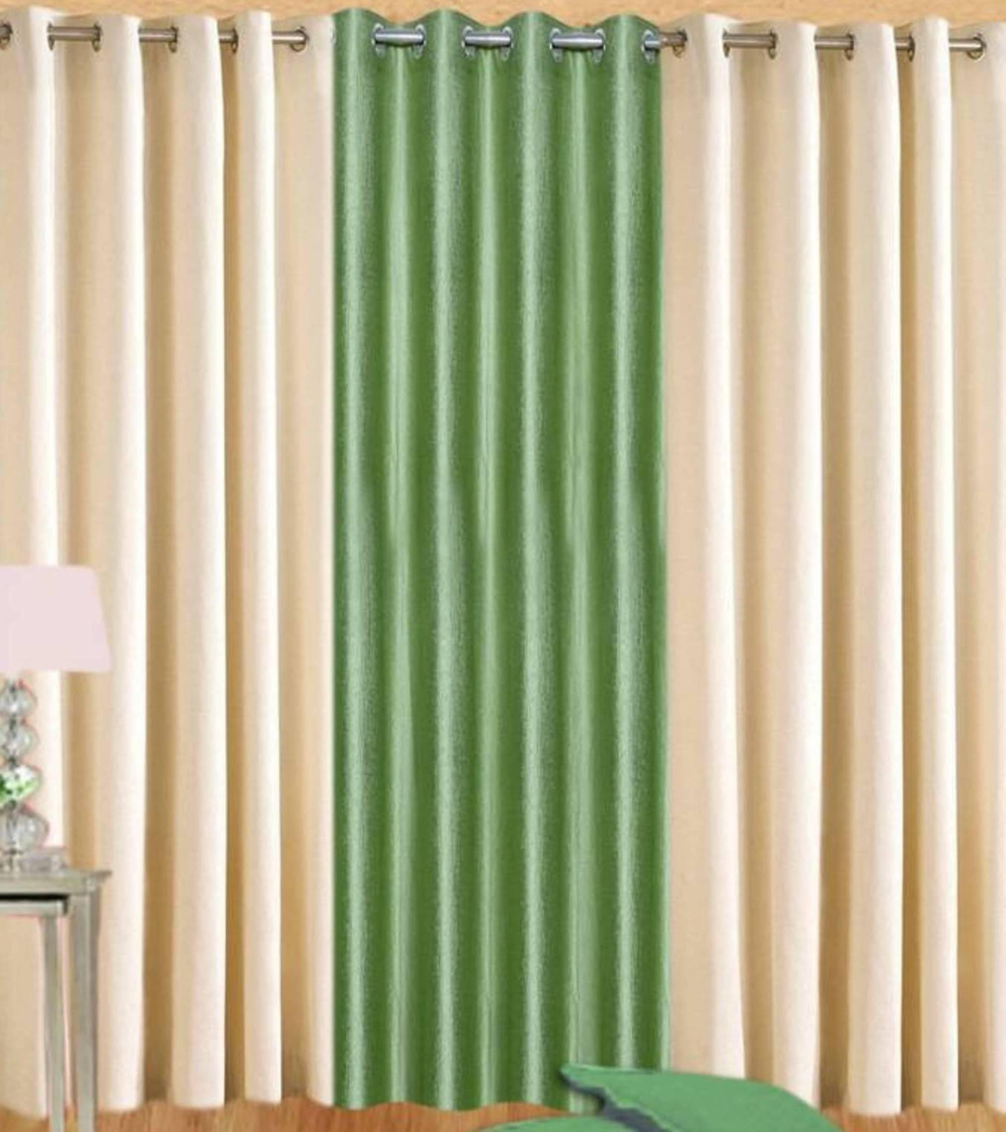 N2C Home Solid Semi-Transparent Eyelet Curtain 5 ft ( Pack of 3 ) - Multicolor     			N2C Home Solid Semi-Transparent Eyelet Curtain 5 ft ( Pack of 3 ) - Multicolor