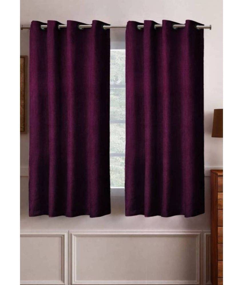 N2C Home Solid Semi-Transparent Eyelet Curtain 5 ft ( Pack of 2 ) - Wine N2C Home Solid Semi-Transparent Eyelet Curtain 5 ft ( Pack of 2 ) - Wine