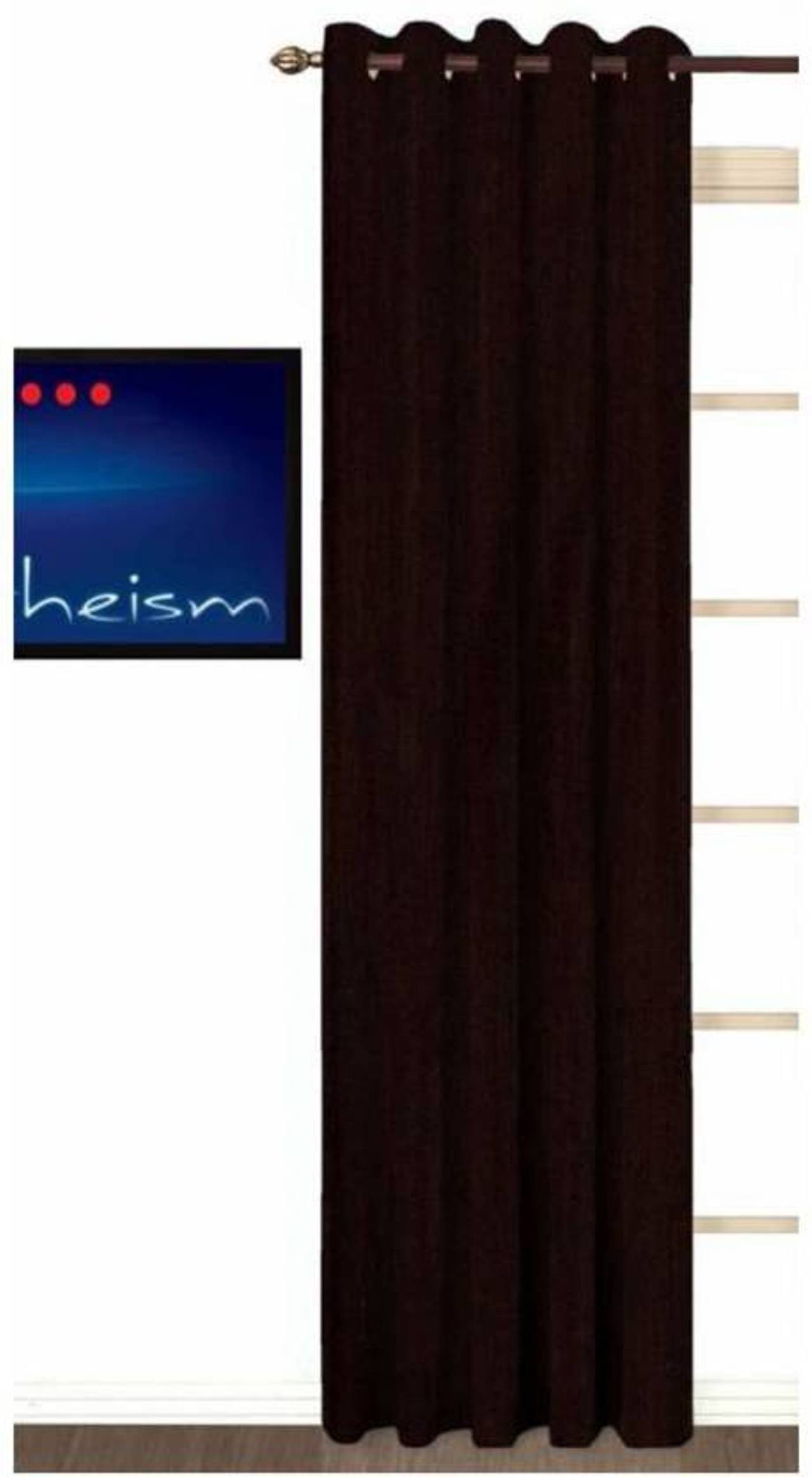     			N2C Home Solid Semi-Transparent Eyelet Curtain 7 ft ( Pack of 1 ) - Brown