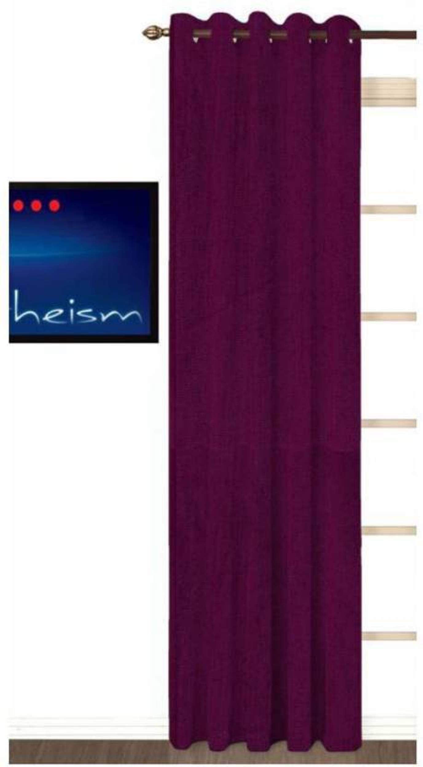 N2C Home Solid Semi-Transparent Eyelet Curtain 9 ft ( Pack of 1 ) - Purple N2C Home Solid Semi-Transparent Eyelet Curtain 9 ft ( Pack of 1 ) - Purple