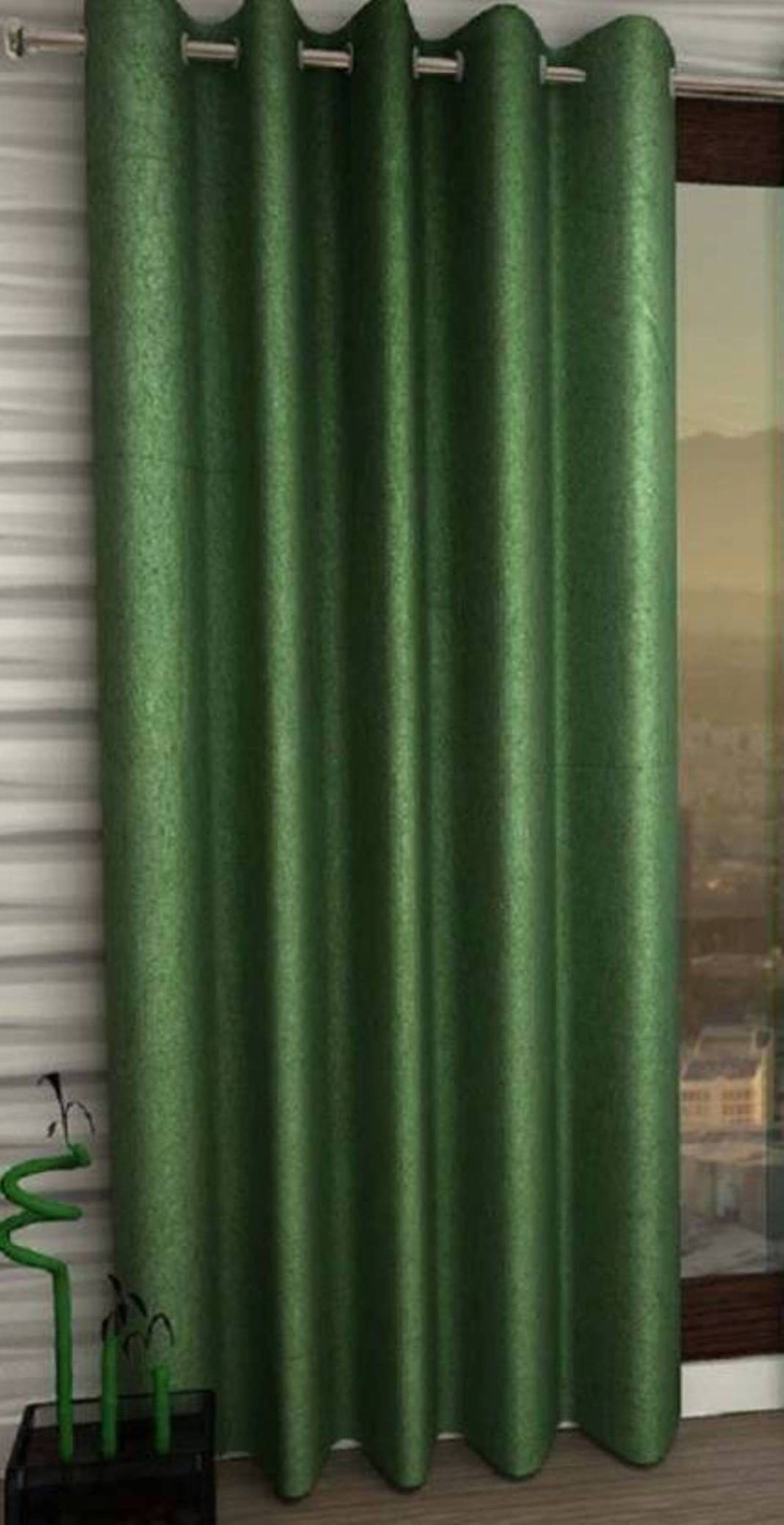     			N2C Home Solid Semi-Transparent Eyelet Curtain 5 ft ( Pack of 1 ) - Green
