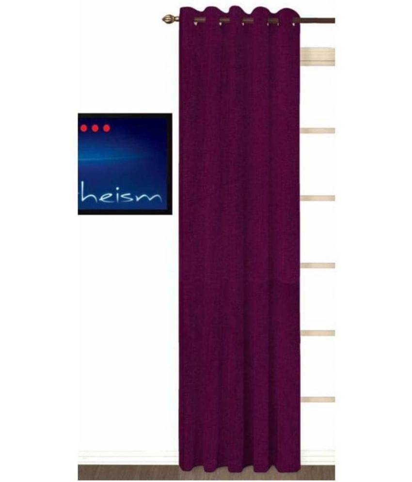 N2C Home Solid Semi-Transparent Eyelet Curtain 7 ft ( Pack of 1 ) - Purple N2C Home Solid Semi-Transparent Eyelet Curtain 7 ft ( Pack of 1 ) - Purple