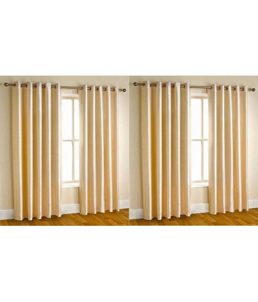 N2C Home Solid Semi-Transparent Eyelet Curtain 7 ft ( Pack of 4 ) - Cream N2C Home Solid Semi-Transparent Eyelet Curtain 7 ft ( Pack of 4 ) - Cream