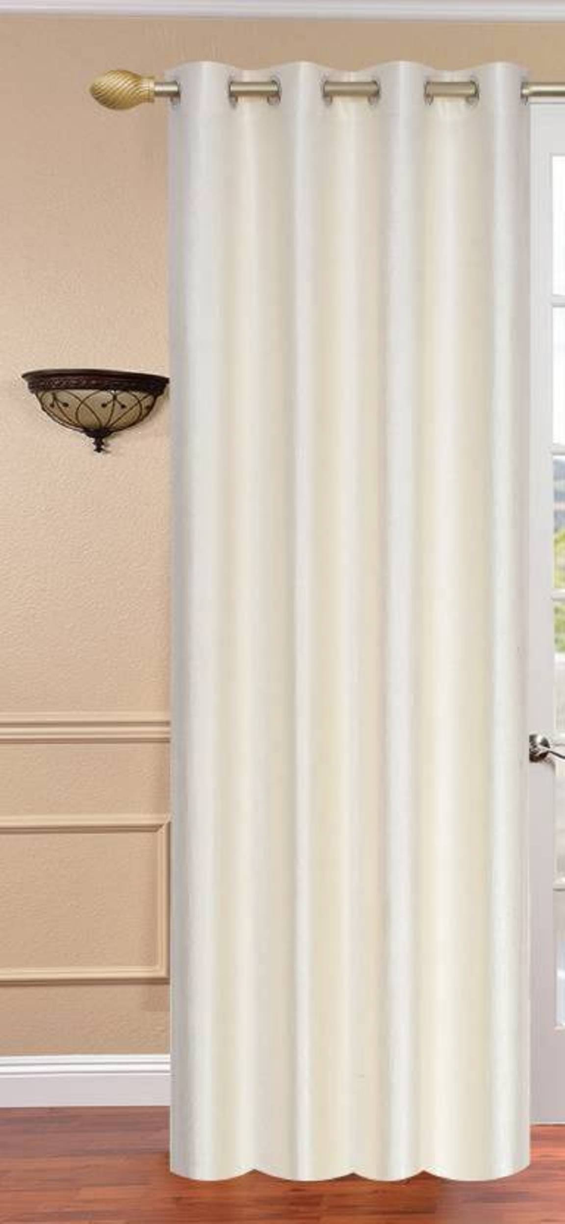 N2C Home Solid Semi-Transparent Eyelet Curtain 7 ft ( Pack of 1 ) - White N2C Home Solid Semi-Transparent Eyelet Curtain 7 ft ( Pack of 1 ) - White