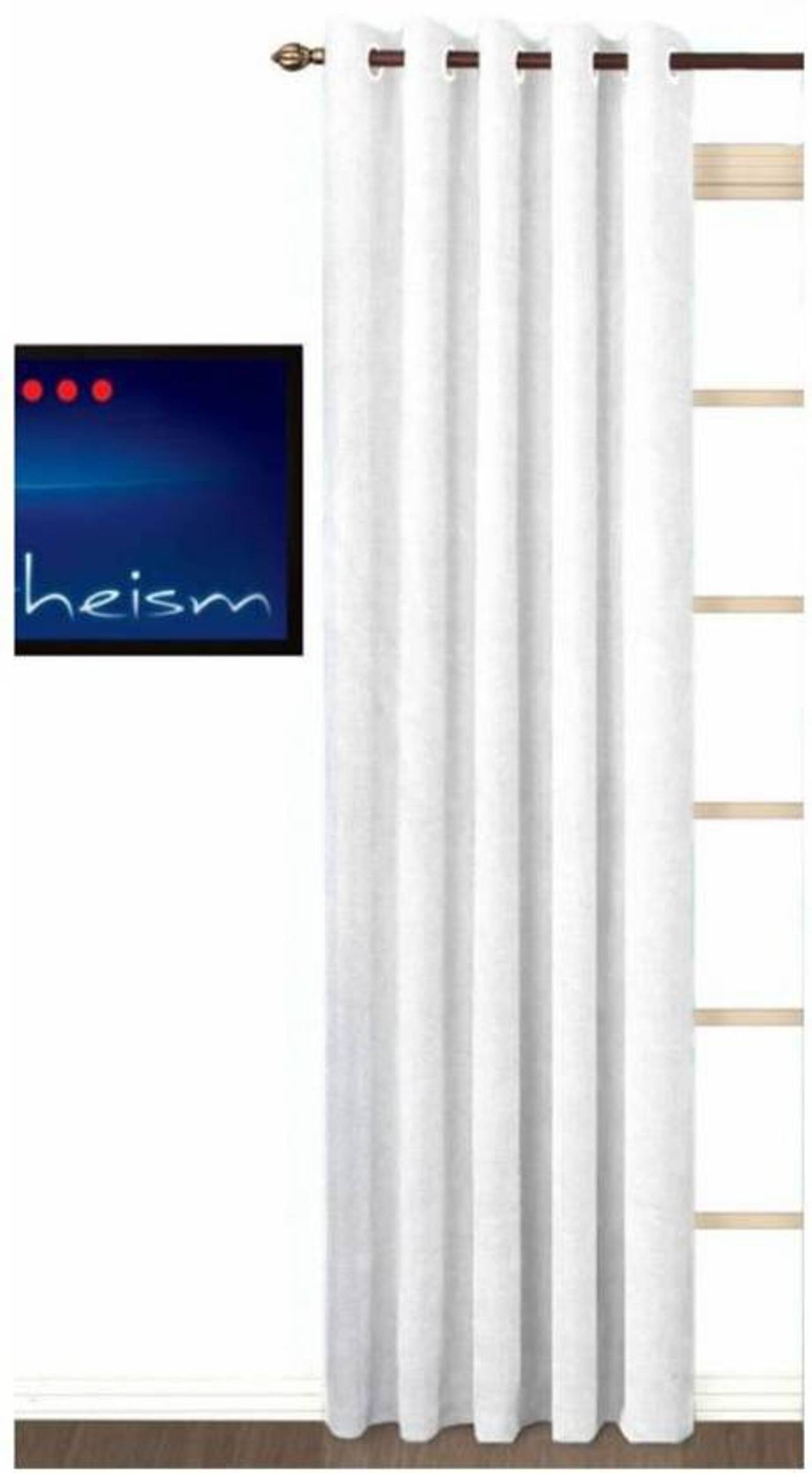 N2C Home Solid Semi-Transparent Eyelet Curtain 7 ft ( Pack of 1 ) - White N2C Home Solid Semi-Transparent Eyelet Curtain 7 ft ( Pack of 1 ) - White