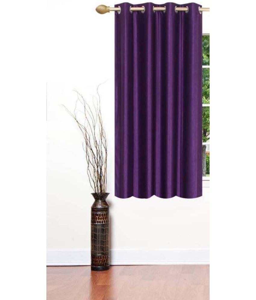 N2C Home Solid Semi-Transparent Eyelet Curtain 5 ft ( Pack of 1 ) - Purple N2C Home Solid Semi-Transparent Eyelet Curtain 5 ft ( Pack of 1 ) - Purple