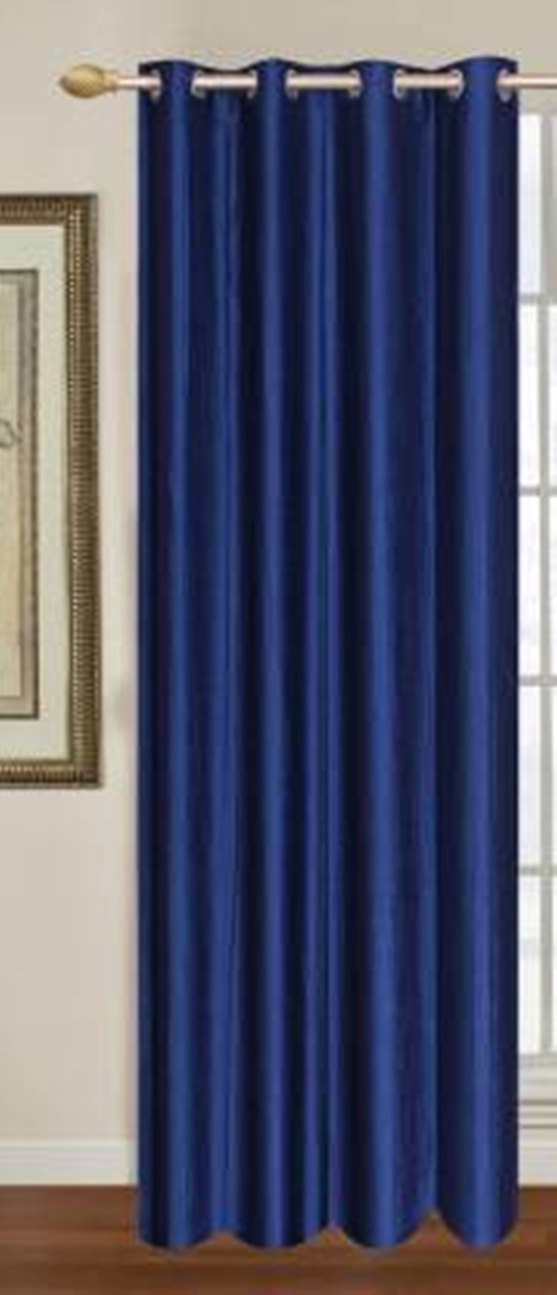 N2C Home Solid Semi-Transparent Eyelet Curtain 9 ft ( Pack of 1 ) - Blue N2C Home Solid Semi-Transparent Eyelet Curtain 9 ft ( Pack of 1 ) - Blue