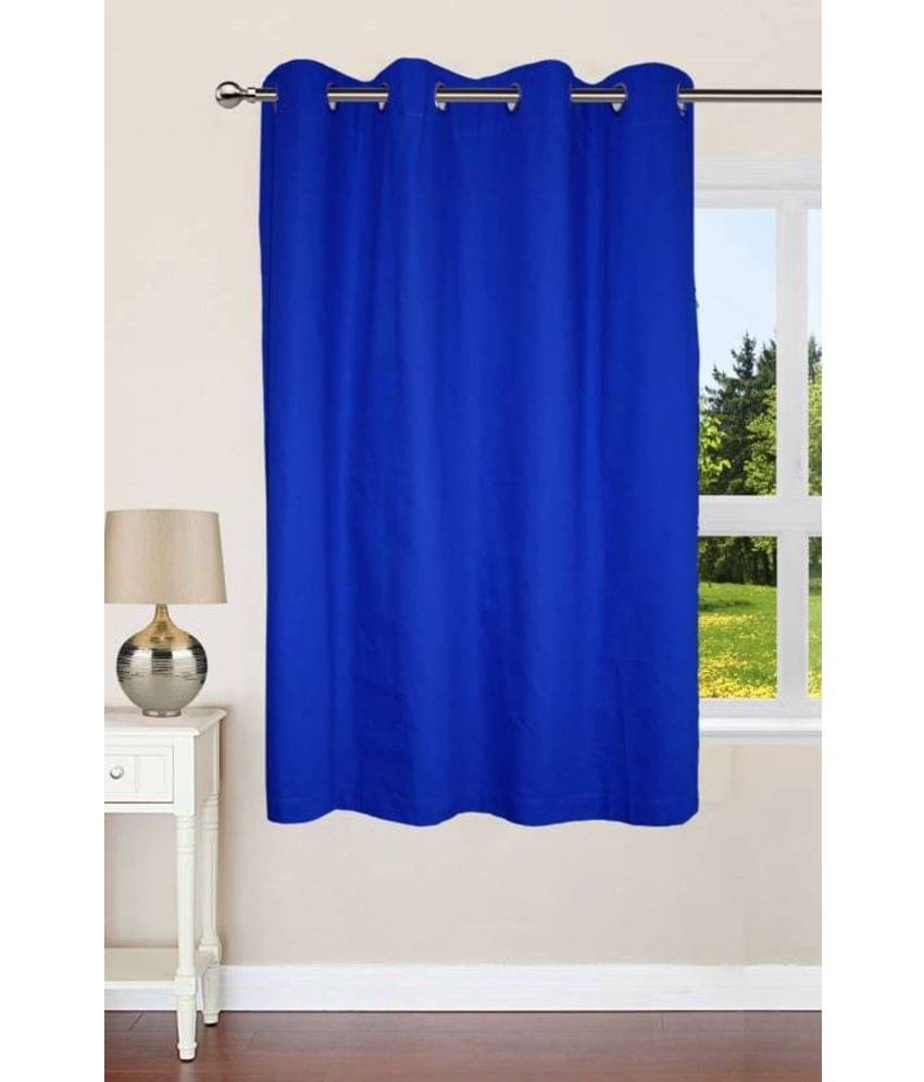 N2C Home Solid Semi-Transparent Eyelet Curtain 5 ft ( Pack of 1 ) - Blue N2C Home Solid Semi-Transparent Eyelet Curtain 5 ft ( Pack of 1 ) - Blue