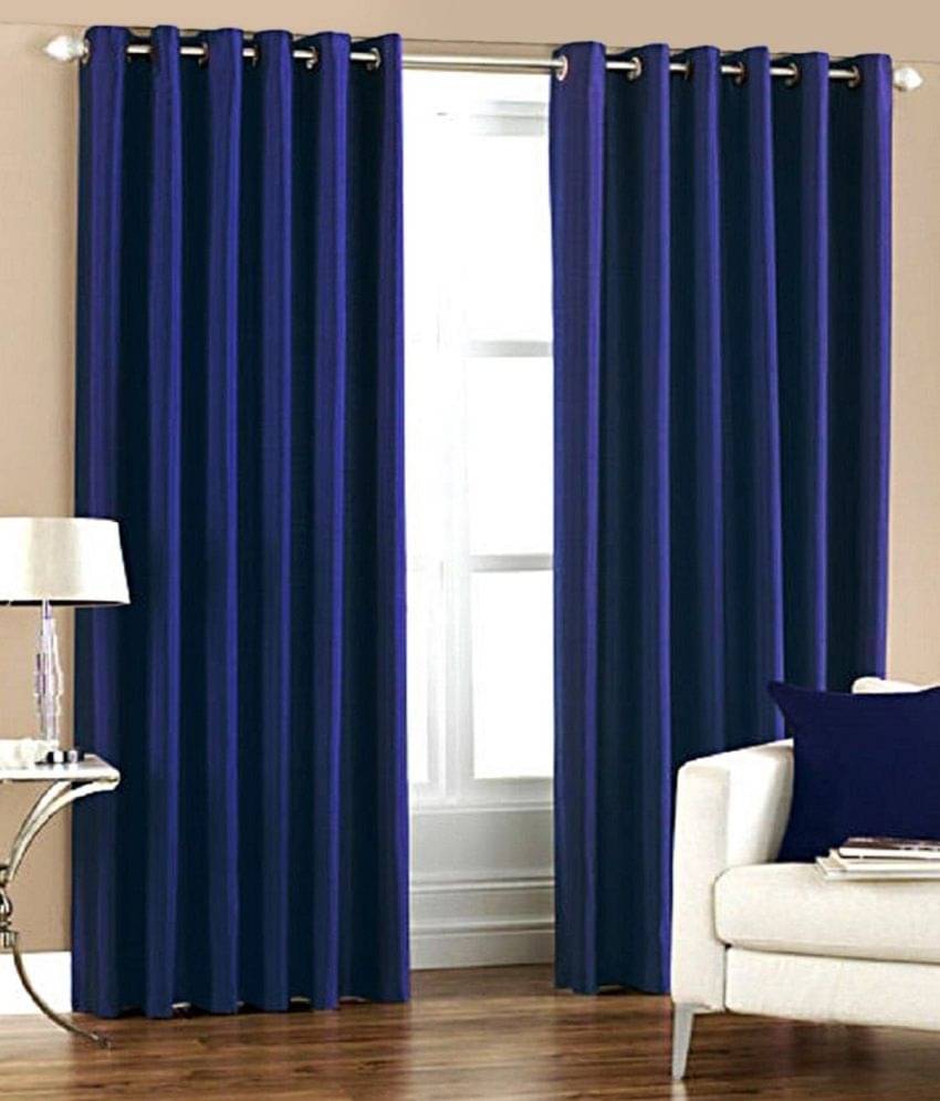N2C Home Solid Semi-Transparent Eyelet Curtain 5 ft ( Pack of 2 ) - Blue     			N2C Home Solid Semi-Transparent Eyelet Curtain 5 ft ( Pack of 2 ) - Blue