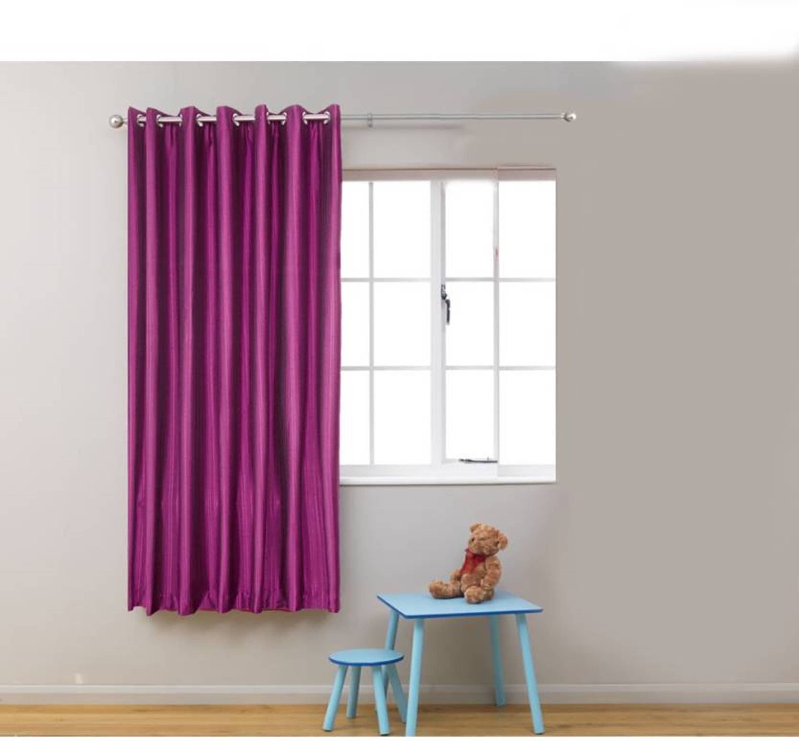N2C Home Solid Semi-Transparent Eyelet Curtain 5 ft ( Pack of 1 ) - Wine