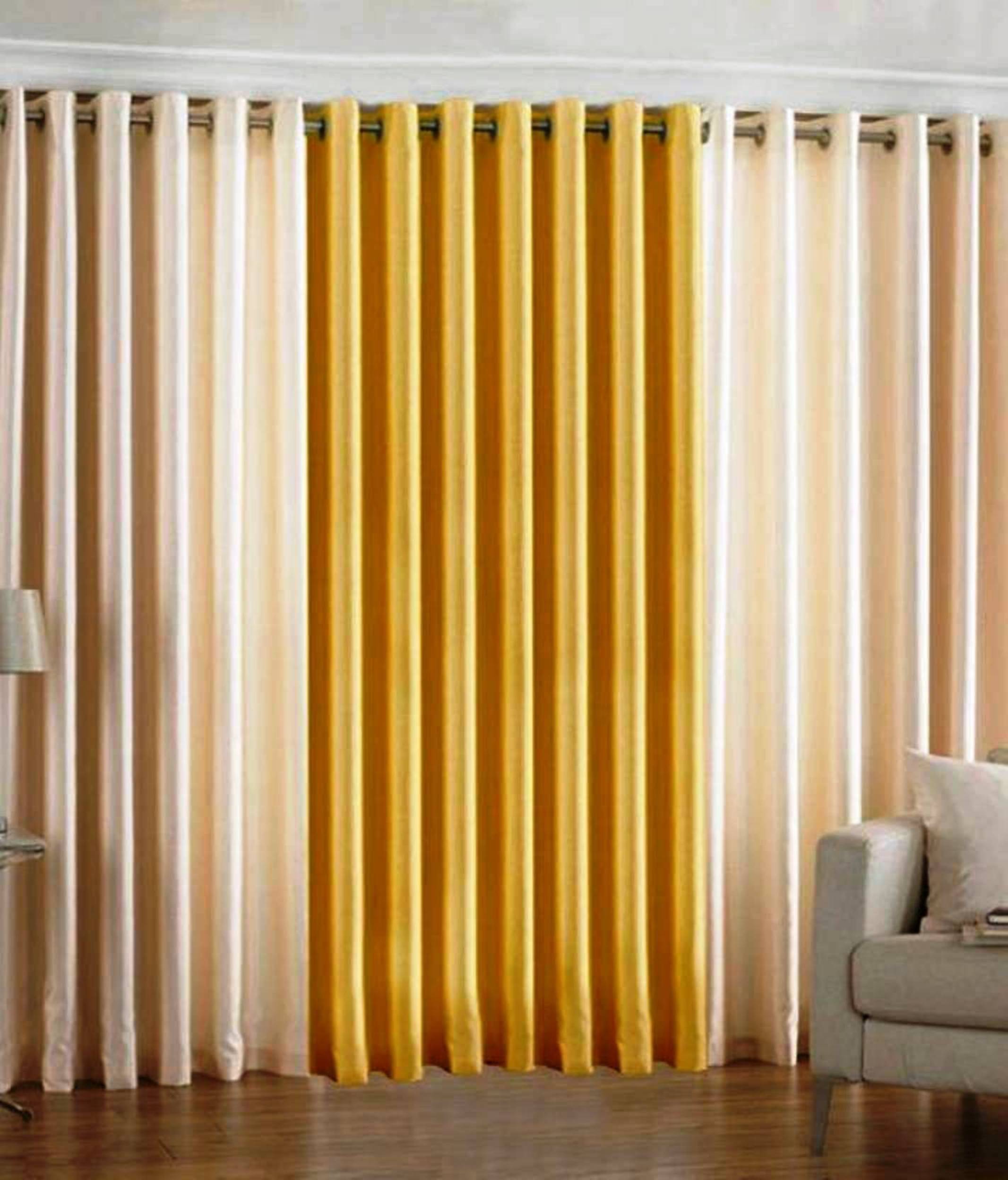 N2C Home Solid Semi-Transparent Eyelet Curtain 7 ft ( Pack of 3 ) - Multicolor N2C Home Solid Semi-Transparent Eyelet Curtain 7 ft ( Pack of 3 ) - Multicolor