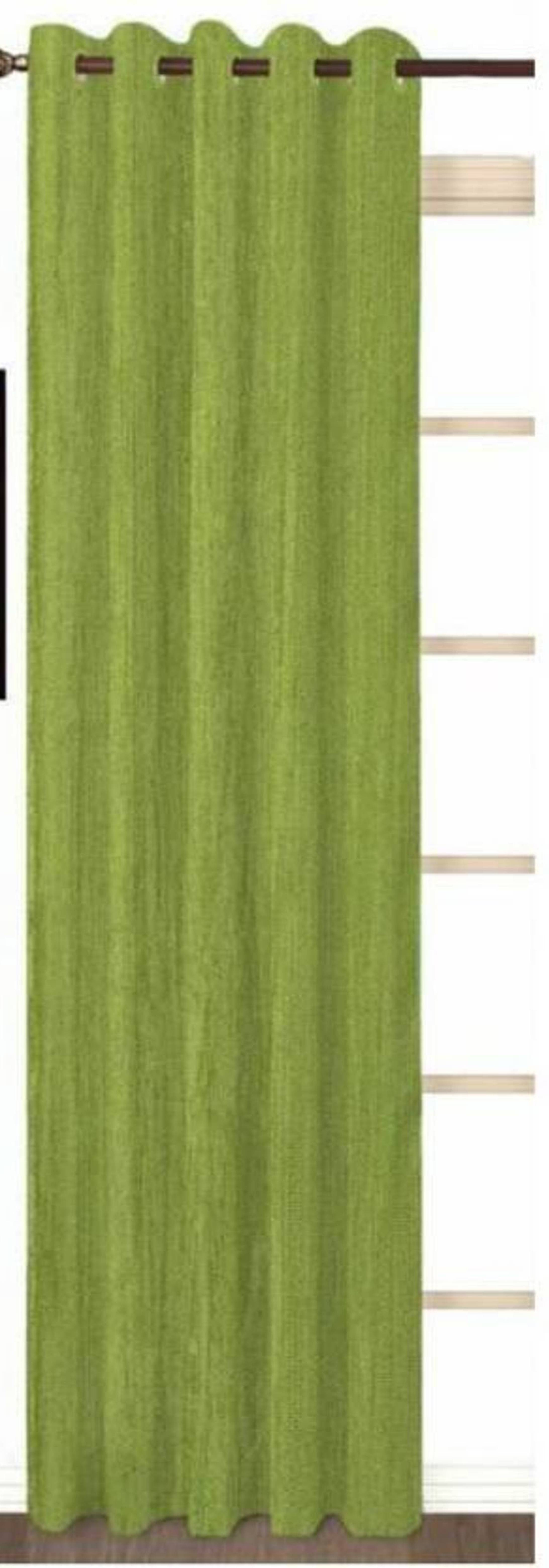 N2C Home Solid Semi-Transparent Eyelet Curtain 9 ft ( Pack of 1 ) - Green N2C Home Solid Semi-Transparent Eyelet Curtain 9 ft ( Pack of 1 ) - Green