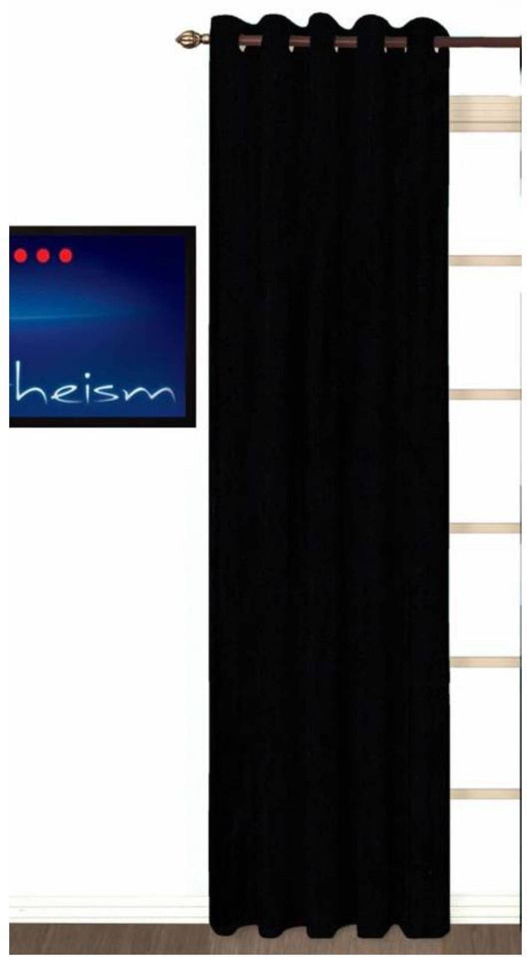     			N2C Home Solid Semi-Transparent Eyelet Curtain 9 ft ( Pack of 1 ) - Black