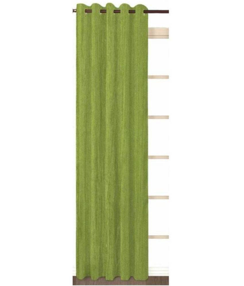 N2C Home Solid Semi-Transparent Eyelet Curtain 9 ft ( Pack of 1 ) - Green N2C Home Solid Semi-Transparent Eyelet Curtain 9 ft ( Pack of 1 ) - Green