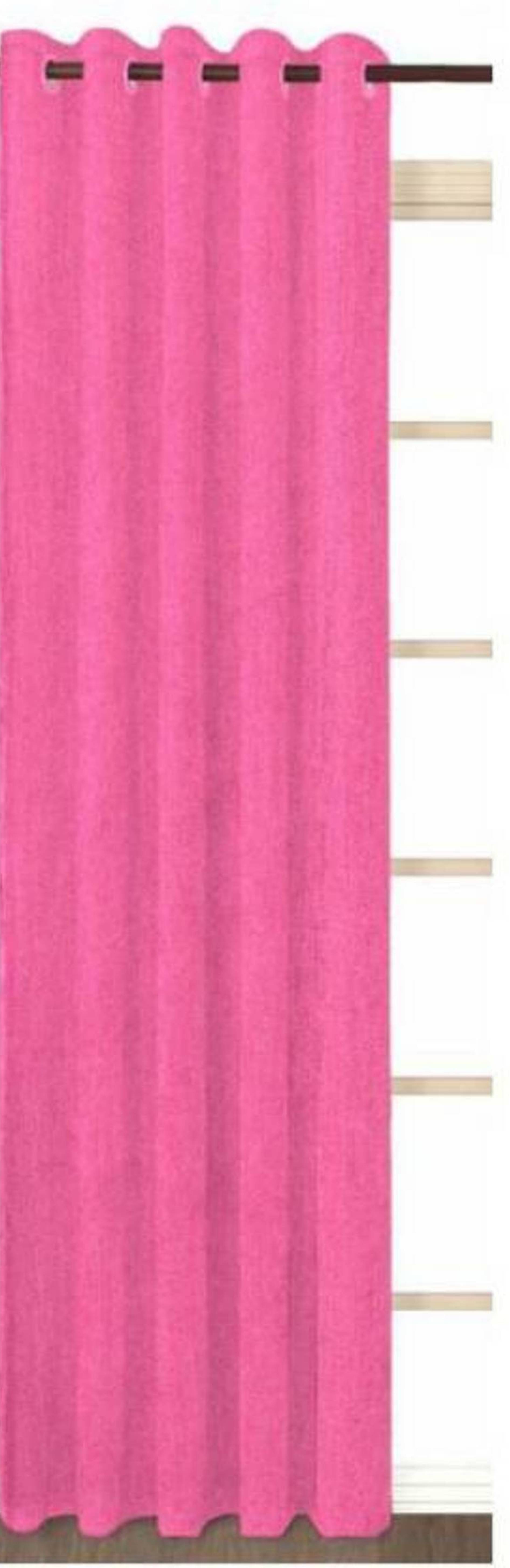 N2C Home Solid Semi-Transparent Eyelet Curtain 9 ft ( Pack of 1 ) - Pink N2C Home Solid Semi-Transparent Eyelet Curtain 9 ft ( Pack of 1 ) - Pink